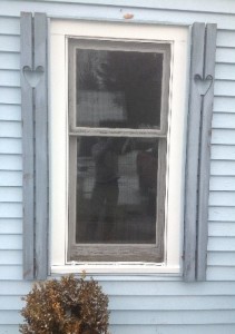 before shot of double hung window